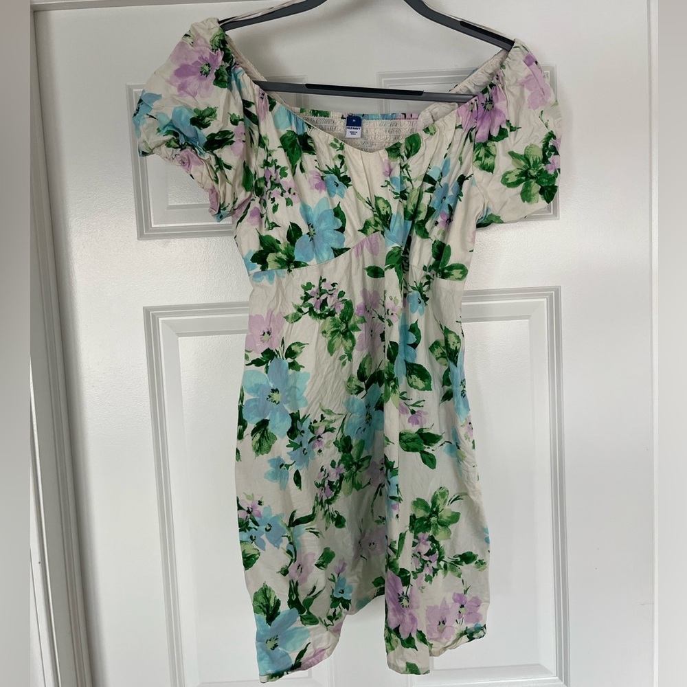Old Navy Floral Mini Dress - Green, Blue, Purple